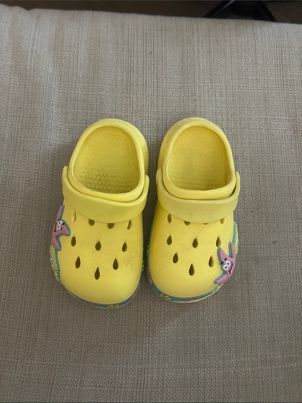 Kids Yellow Slip-On Sandals with Starfish Accents